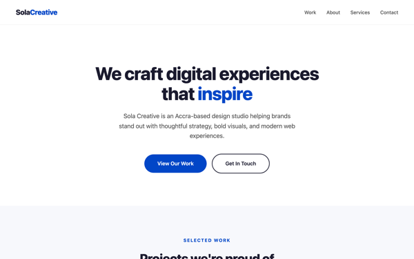 Live preview of a portfolio website